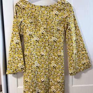 Zara Mustard Yellow Floral Mini Dress